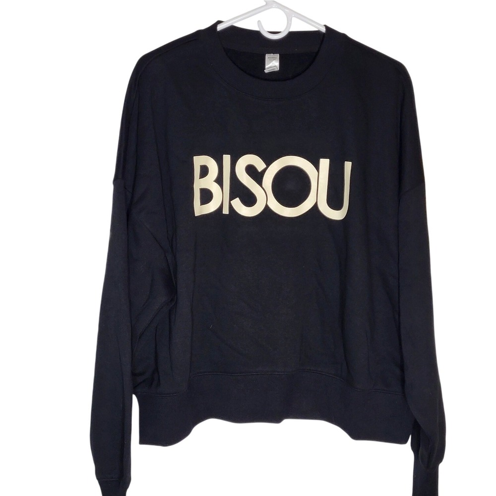 AS Colour Bisou CH Patisserie Heavy Crew Sweatshirt Black Womens Large Graphic